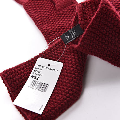 Chanel Cashmere CC Gloves Burgundy 3 of 4