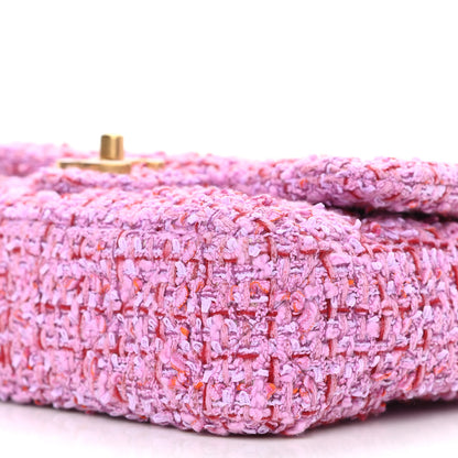 Chanel Tweed Enamel Quilted Mini Pending CC Square Flap Light Purple Pink Red 10 of 11