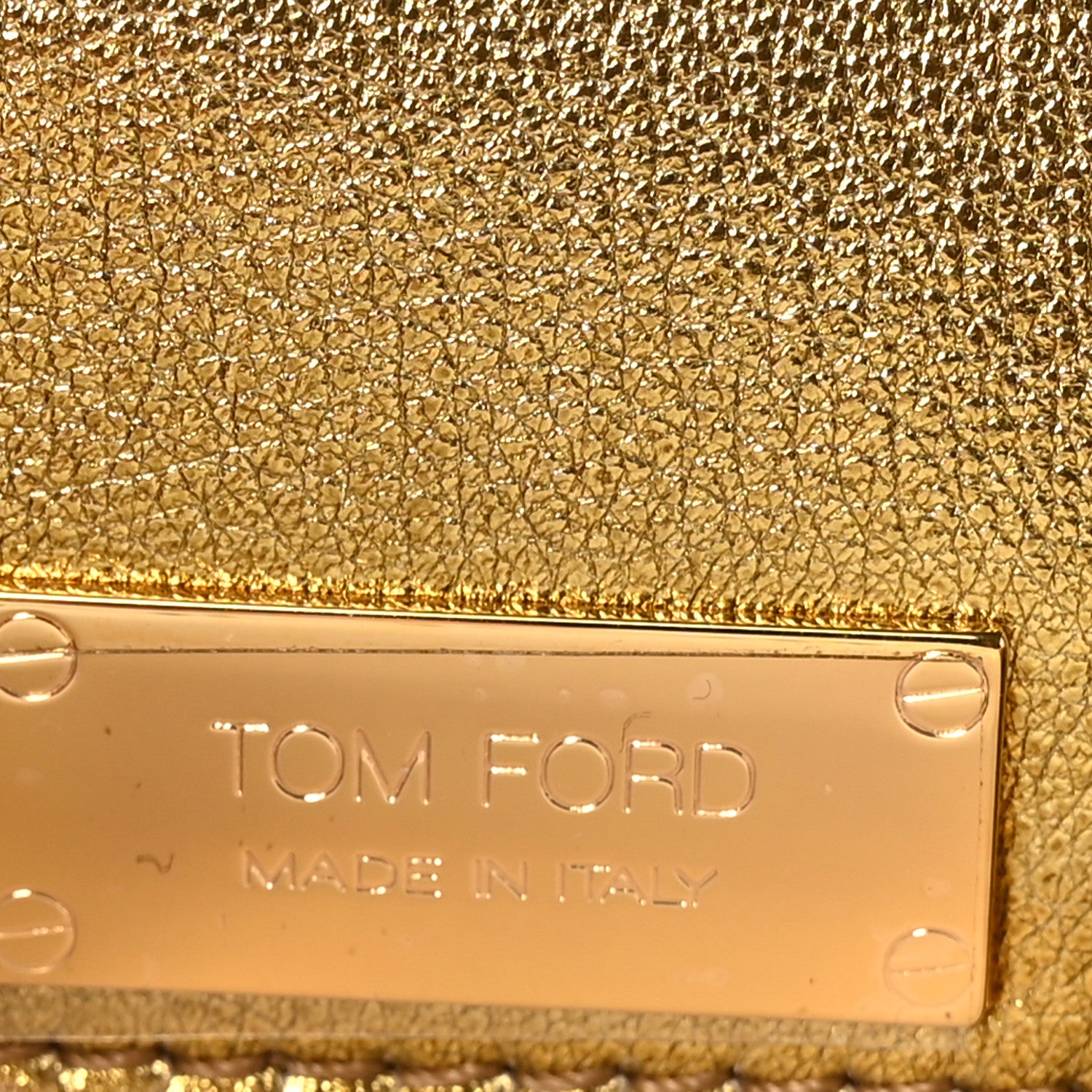 Tom Ford Metallic Snakeskin Natalia East-West Shoulder Bag Gold 6 of 9