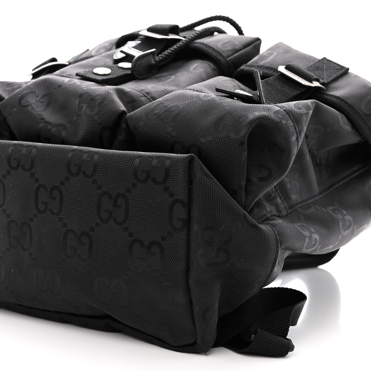 Gucci Econyl Nylon Monogram Off The Grid Utility Pocket Backpack Black 10 of 12
