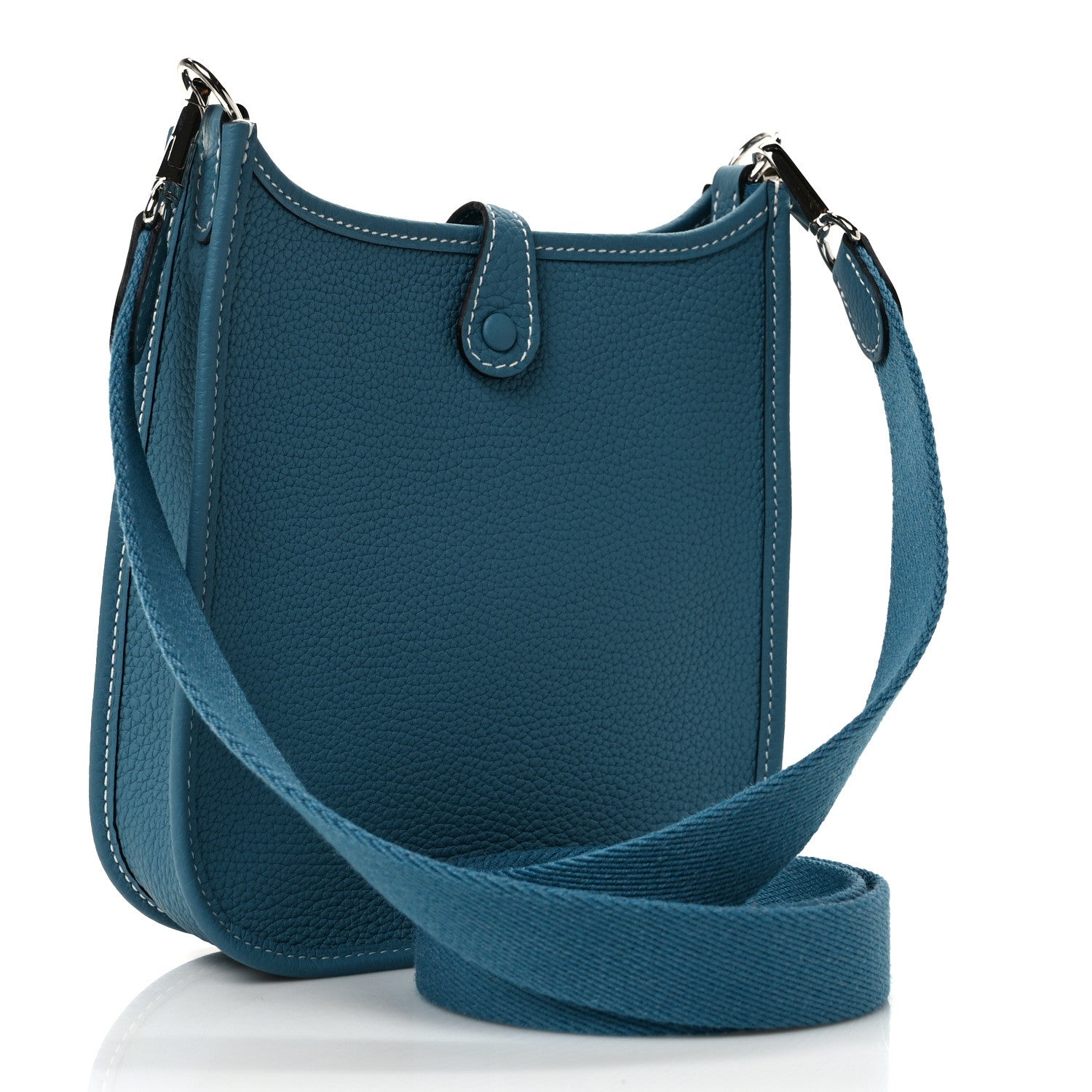 Hermes Taurillon Clemence Evelyne TPM New Blue Jean 3 of 9
