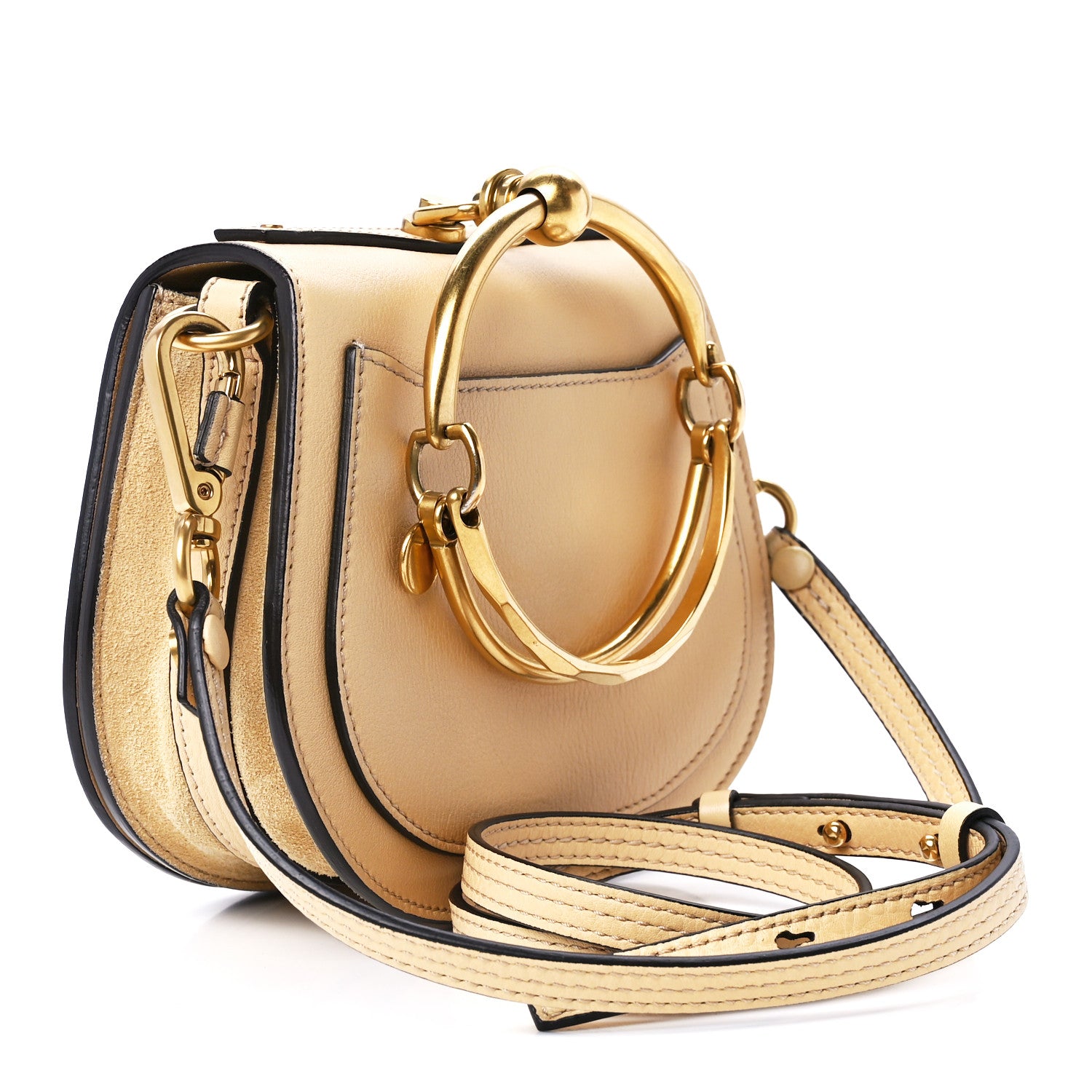 Chloe Calfskin Suede Small Nile Bracelet Bag Subtle Yellow 3 of 13