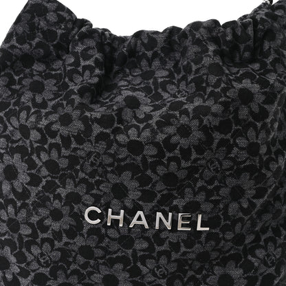 Chanel Denim Quilted Floral Print Small Chanel 22 Black 9 of 12