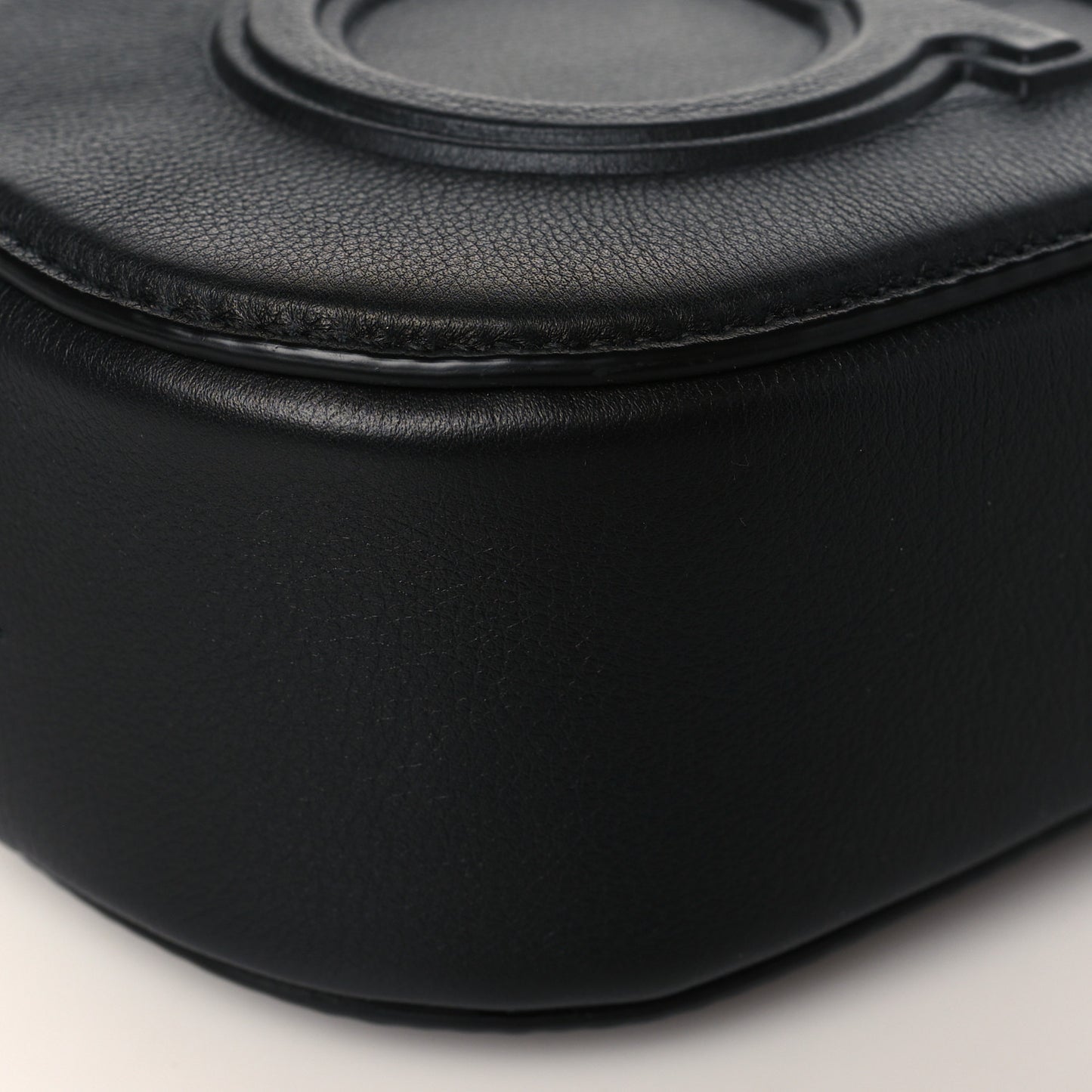 Calfskin Double Gancio Crossbody Bag Black