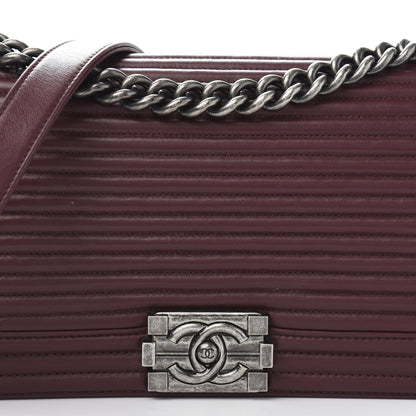 Chanel Calfskin Horizontal Quilted Medium Boy Flap Burgundy 12 of 13