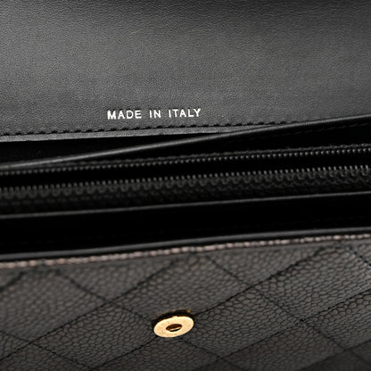 Chanel Caviar Quilted Large Boy Gusset Flap Wallet Black 7 of 9