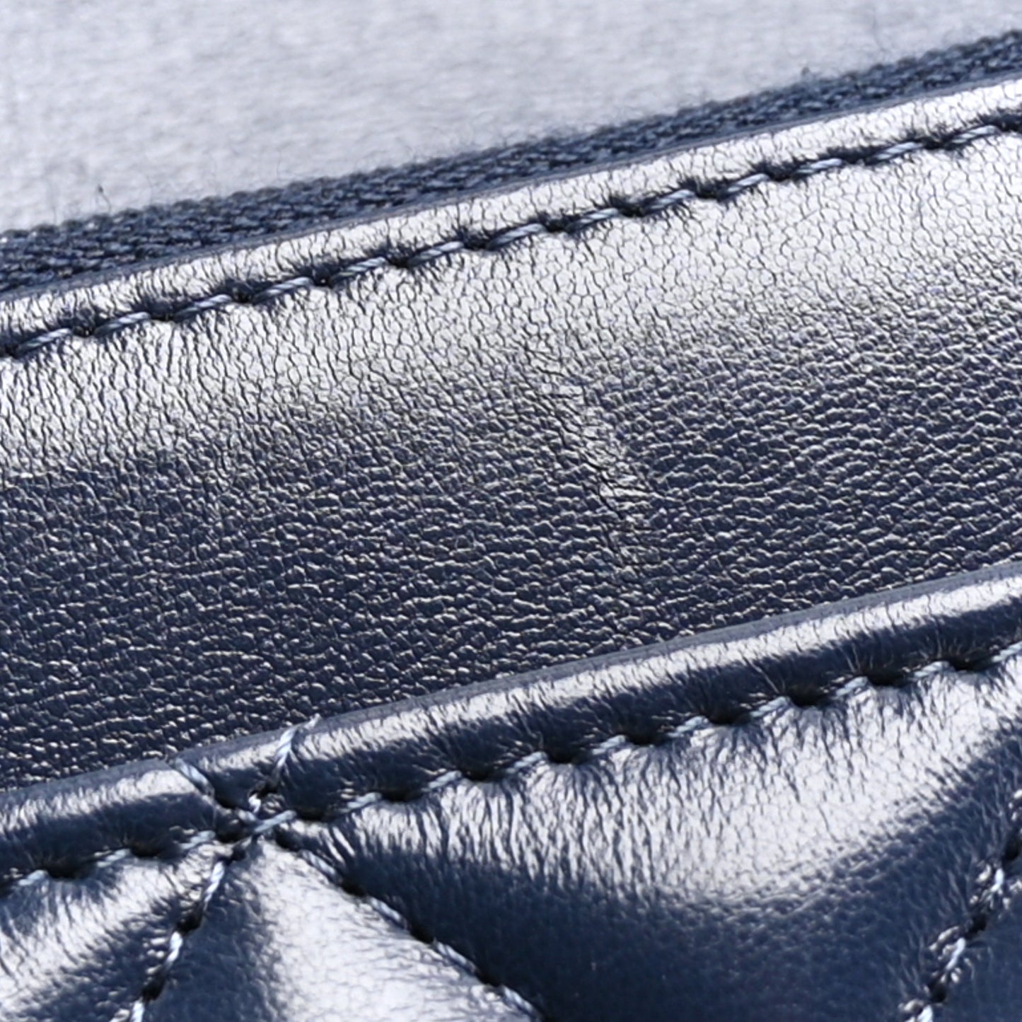 Lambskin Quilted Pillow Crush Wallet On Chain WOC Dark Blue