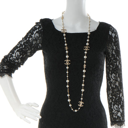 Chanel Pearl CC Long Necklace Gold 2 of 5