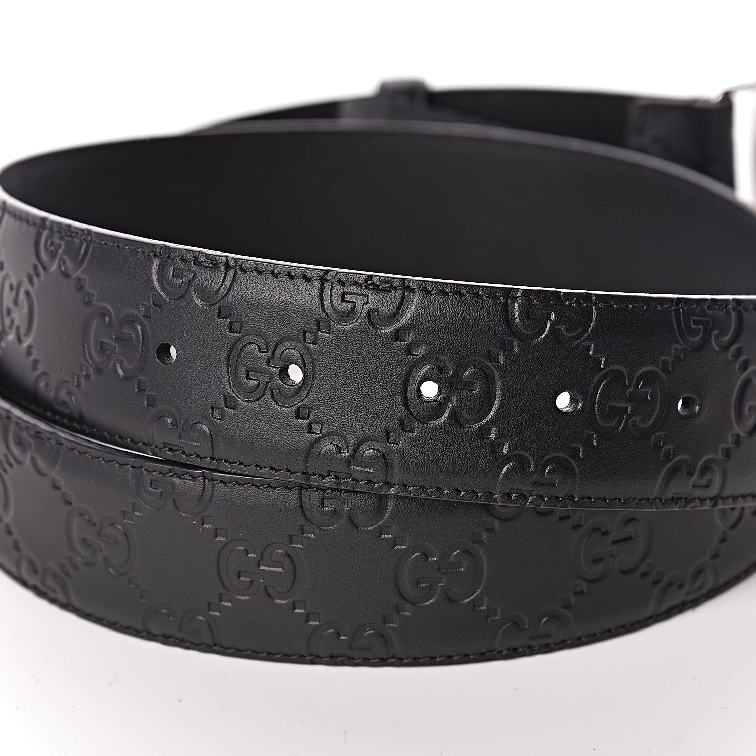 Gucci Guccissima Signature Interlocking G 40mm Belt 95 38 Black 5 of 7