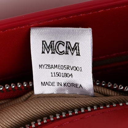 MCM Visetos Monogram Medium Millie Crossbody Bag Ruby Red 7 of 10