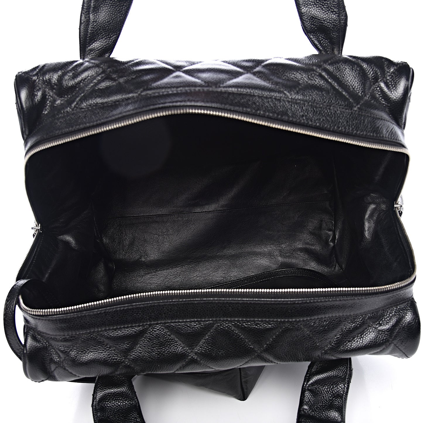 Caviar Quilted Large CC Timeless Bowler Black