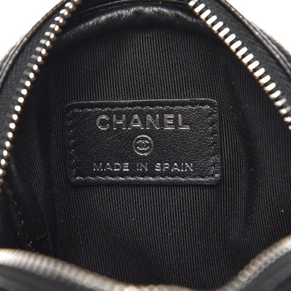Chanel Metallic Caviar Quilted Zip Around Classic Coin Purse Black 6 of 8