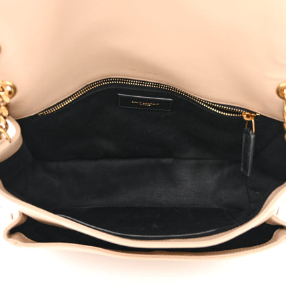 Saint Laurent Lambskin Matelasse Monogram Medium Niki Chain Satchel Dark Beige 5 of 12