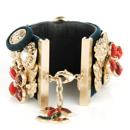 Chanel Tartan Tweed Paris Edinburgh Bracelet Gold 3 of 4