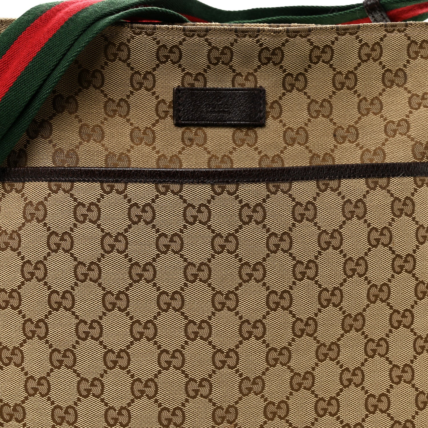 Gucci Monogram Web Medium Flat Messenger Bag Brown 8 of 10