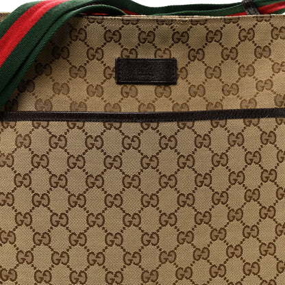Gucci Monogram Web Medium Flat Messenger Bag Brown 8 of 10