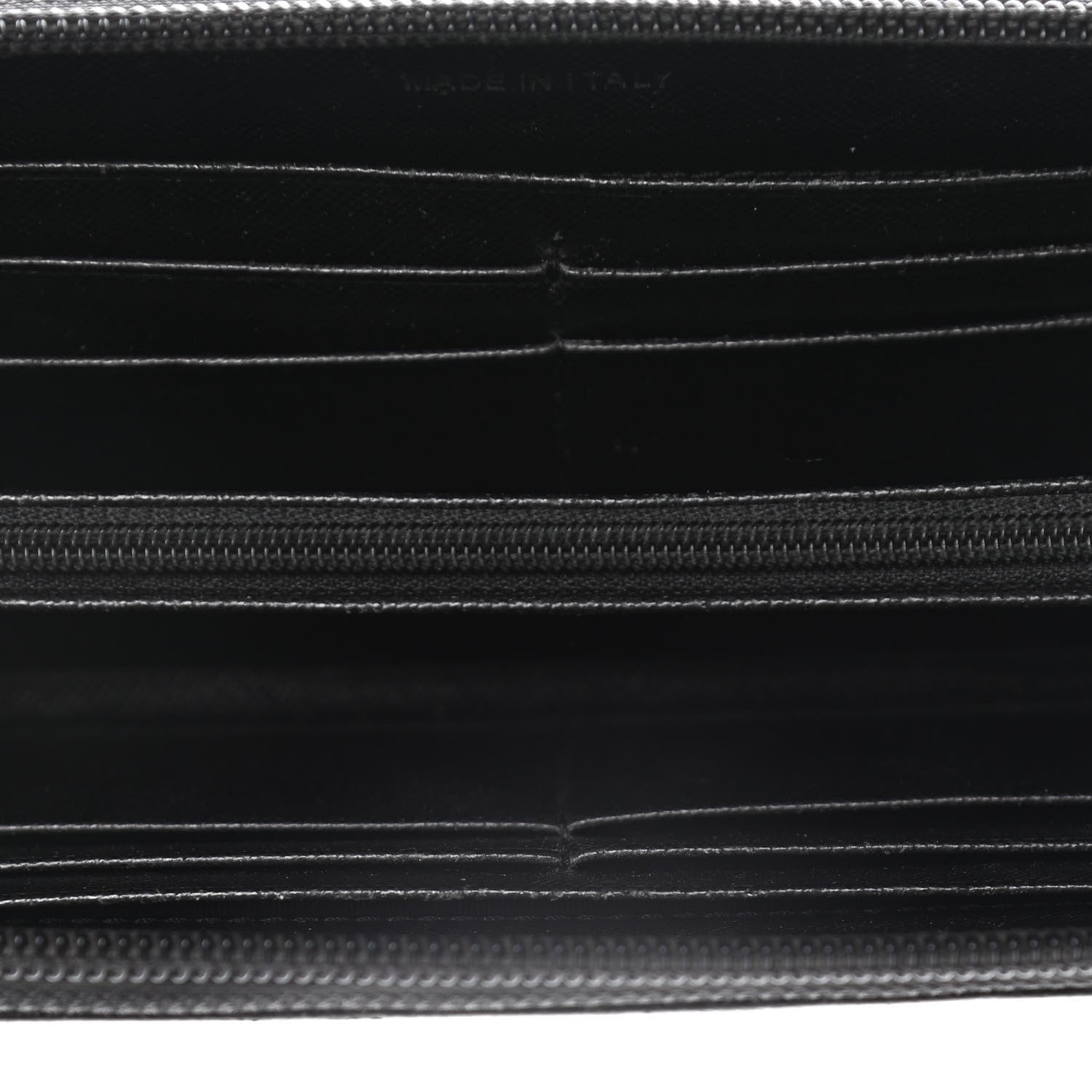 Prada Saffiano Triangle Zip Around Wallet Black 13 of 15