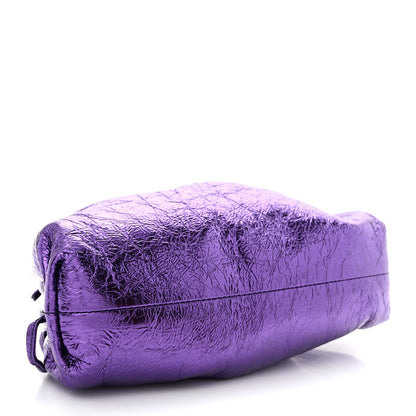 Bottega Veneta Metallic Crinkled Lambskin The Mini Pouch Viola 4 of 10