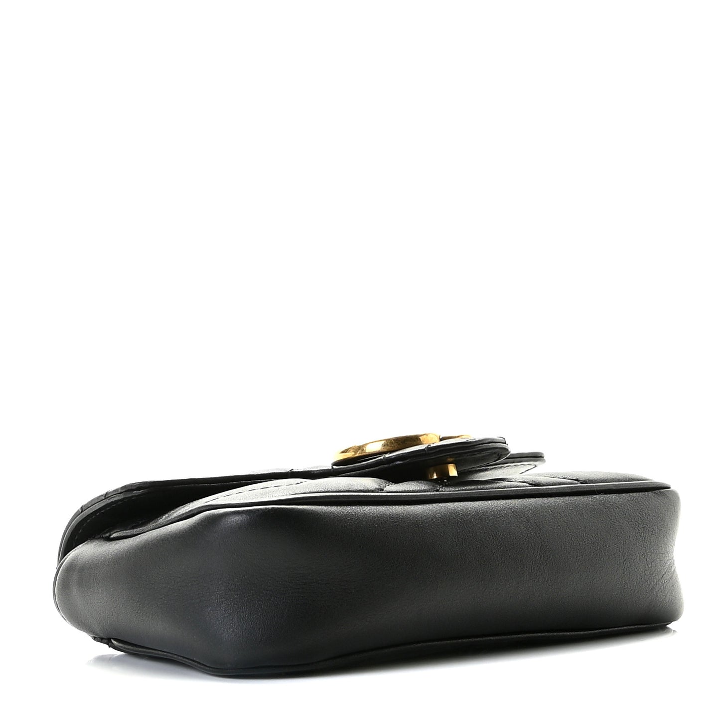 Calfskin Matelasse Super Mini GG Marmont Shoulder Bag Black
