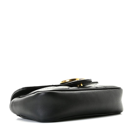 Gucci Calfskin Matelasse Super Mini GG Marmont Shoulder Bag Black 4 of 11
