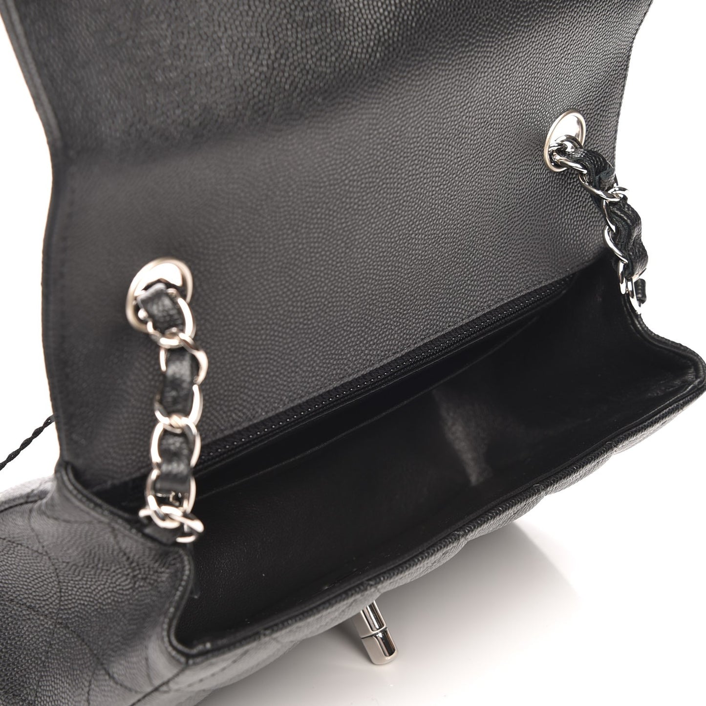 Caviar Quilted Mini Rectangular Flap Black