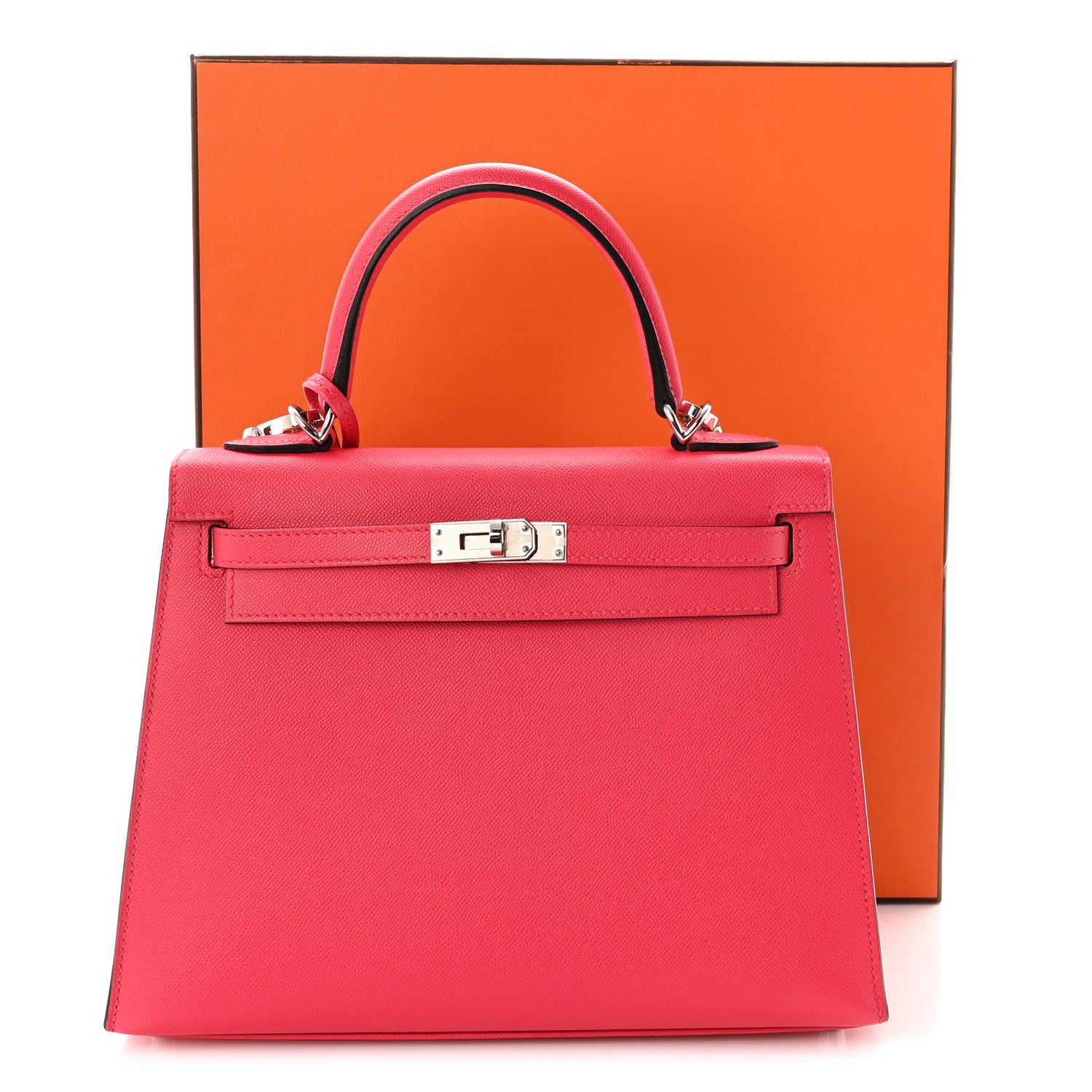 Hermes Epsom Kelly Sellier 25 Rose Mexico Rouge Grenat 10 of 10