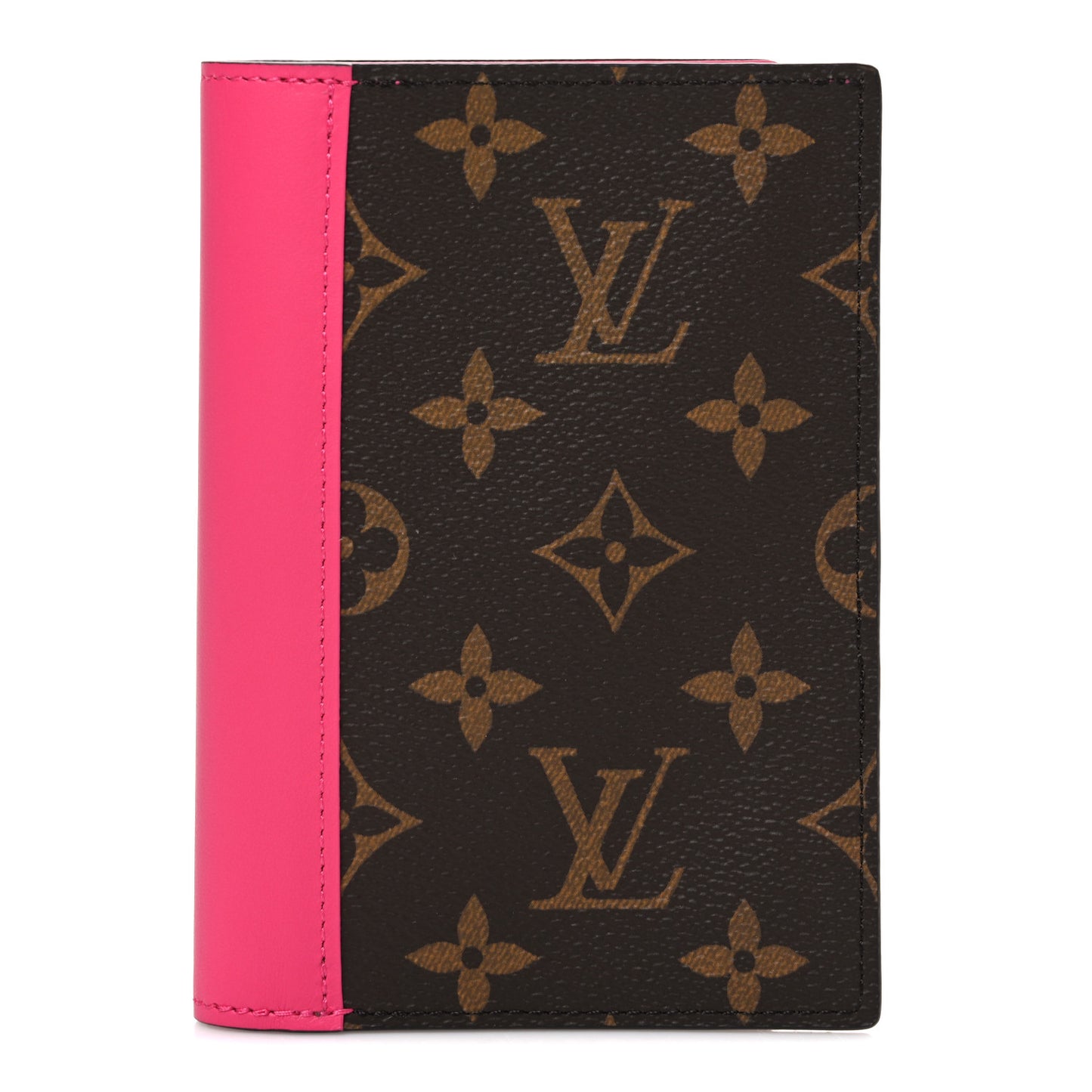 Monogram Macassar Passport Cover Fuchsia