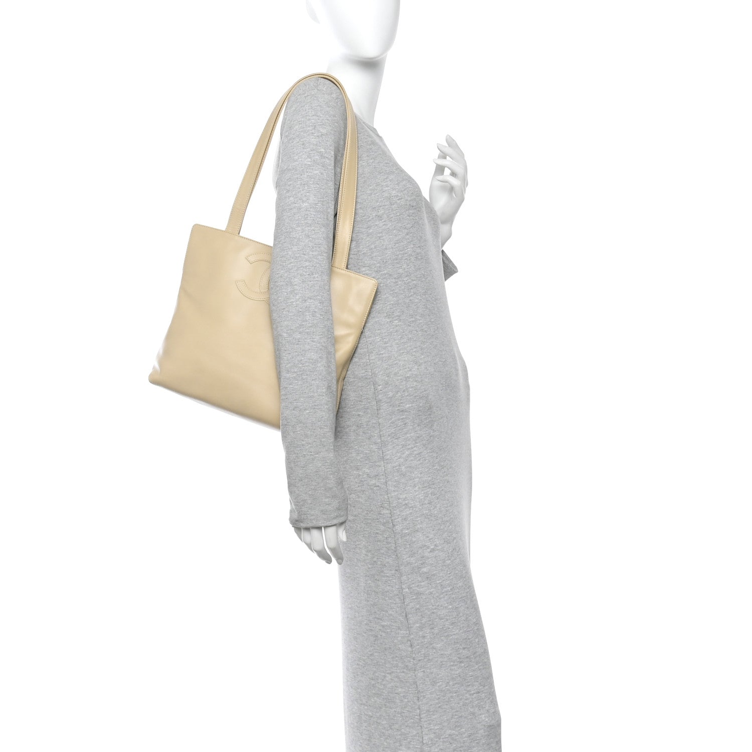 Chanel Calfskin CC Tote Beige 2 of 11