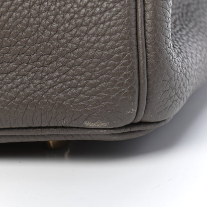 Hermes Taurillon Clemence Lizard Club Birkin 35 Etain Graphite 10 of 10