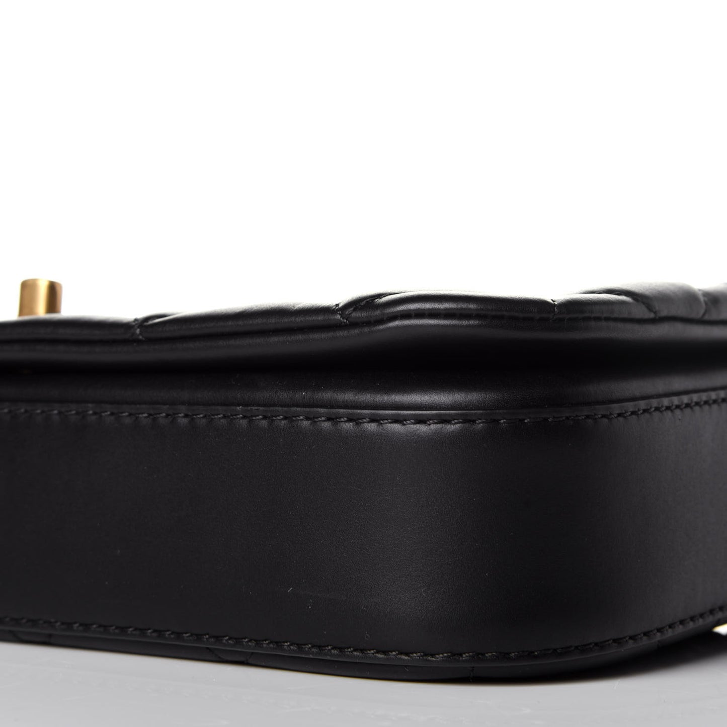 Calfskin Quilted Nailed CC Flap Bag Black