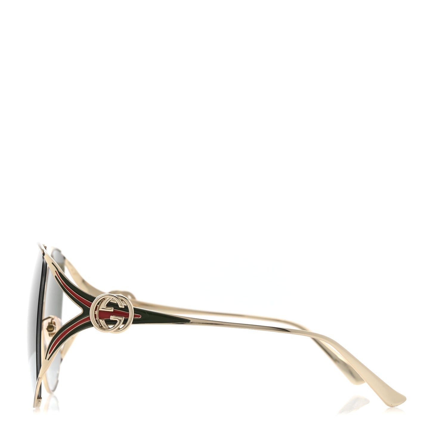 Metal Oversized Round Frame GG0225S Sunglasses Gold