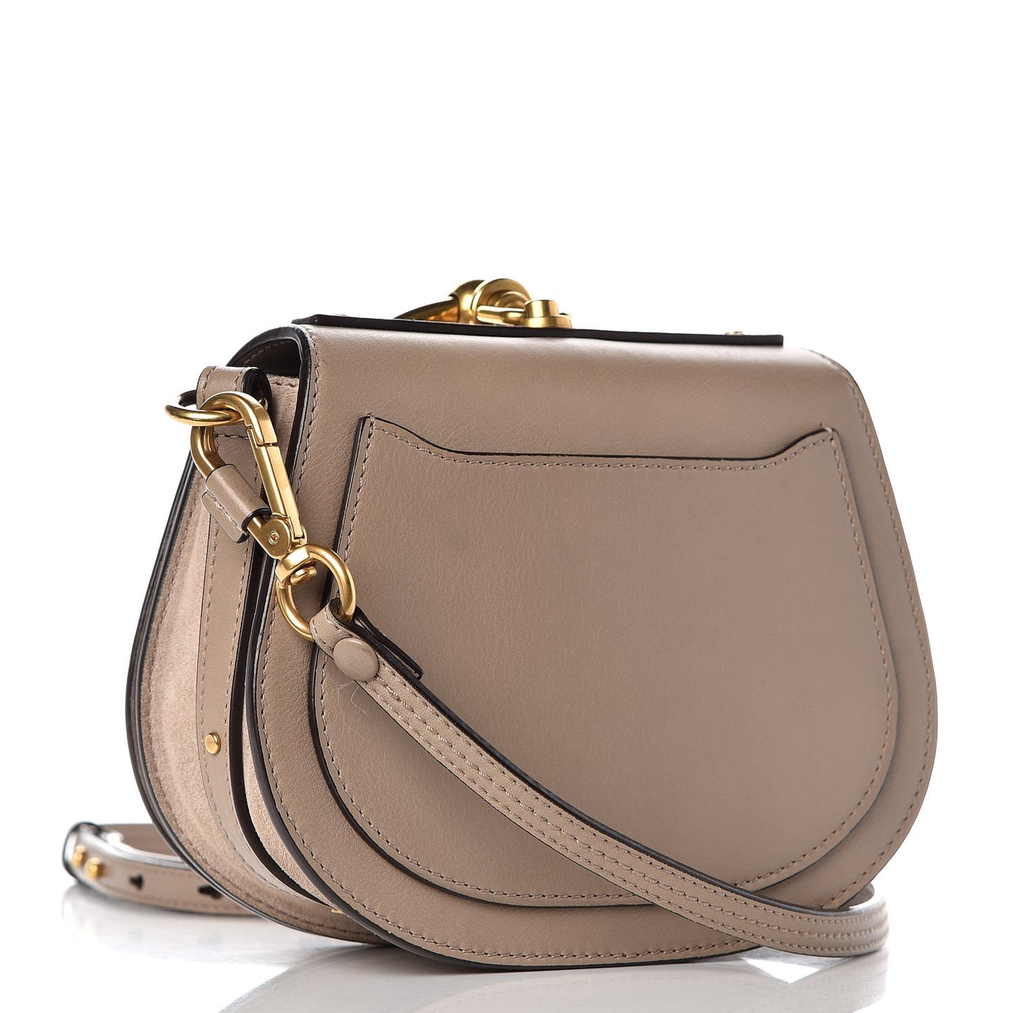 Calfskin Suede Small Nile Bracelet Bag Motty Grey