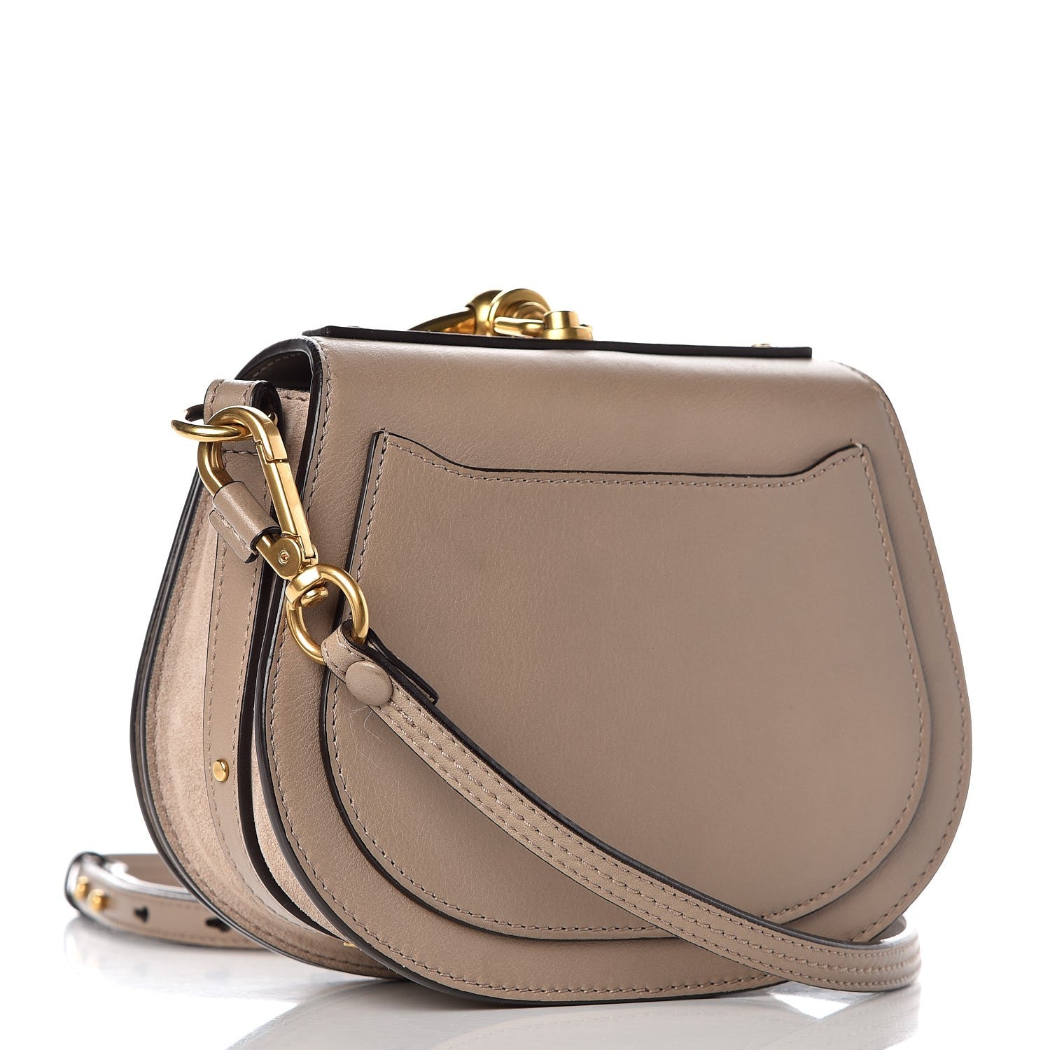 Chloe Calfskin Suede Small Nile Bracelet Bag Motty Grey 4 of 8