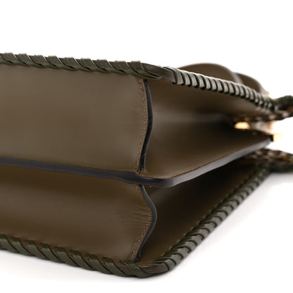 Fendi Vitello King Ceylon Shiny Nappa Woven Medium Peekaboo I SEE U Satchel Avocado Cedro Camaleonte 10 of 11