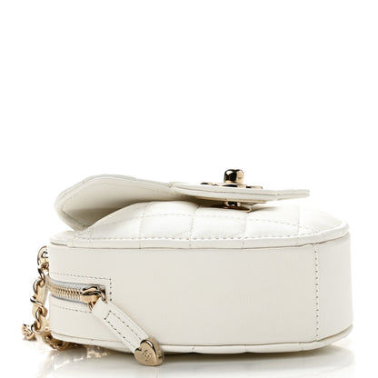 Chanel Lambskin Quilted CC In Love Heart Clutch With Chain White 4 of 11