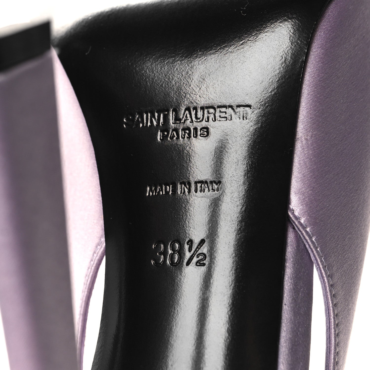 Saint Laurent Crepe Satin Mae Feathered Sandals Slight 38.5 Poly Grey 7 of 9