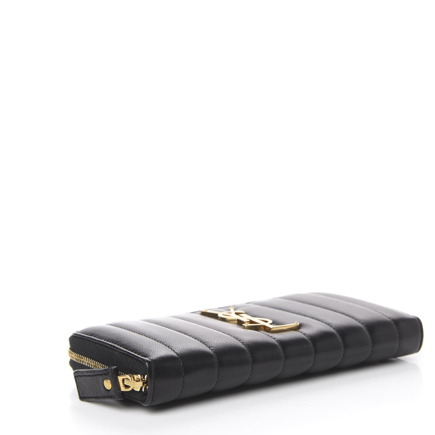Saint Laurent Lambskin Matelasse Monogram Vicky Continental Wallet Black 4 of 8