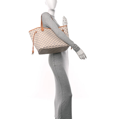 Louis Vuitton Damier Azur Neo Neverfull MM Rose Ballerine 2 of 13