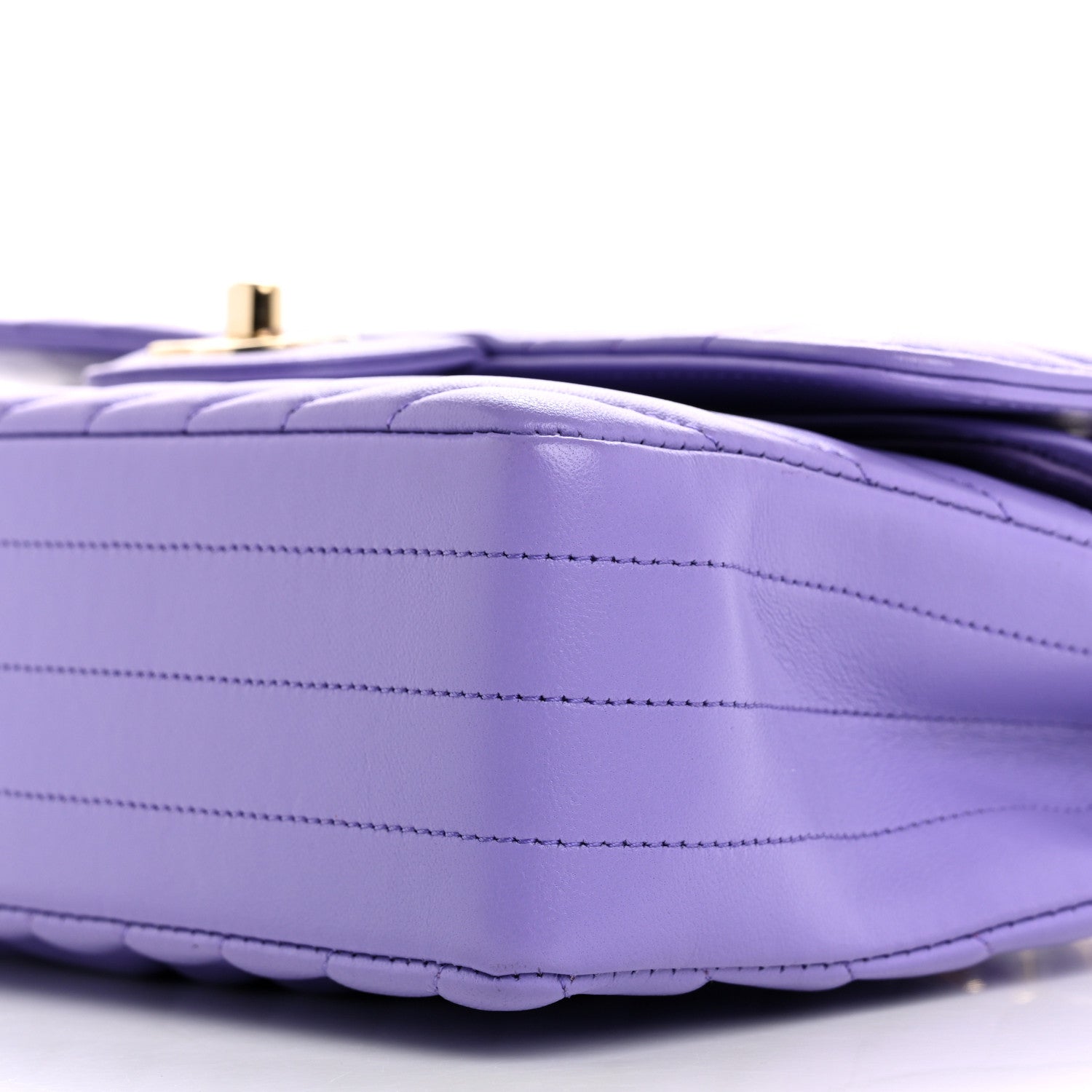 Chanel Lambskin Chevron Quilted Small Double Flap Purple 10 of 13