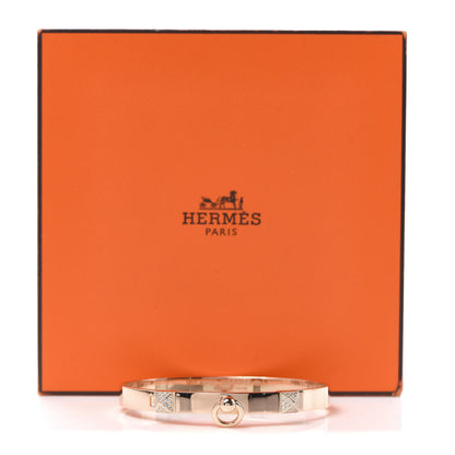 Hermes 18K Rose Gold Diamond PM Collier De Chien Bracelet SH 6 of 6