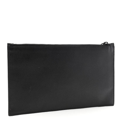 Saint Laurent Grain De Poudre Monogram Bill Pouch Black 3 of 7