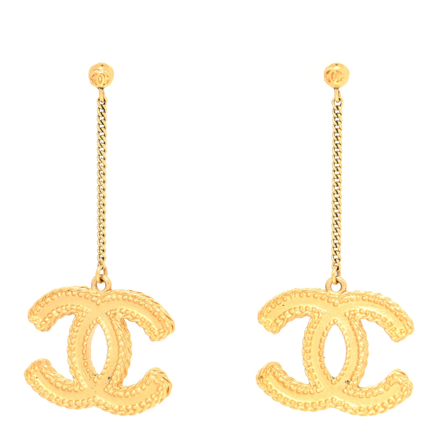 CC Drop Earrings Matte Gold