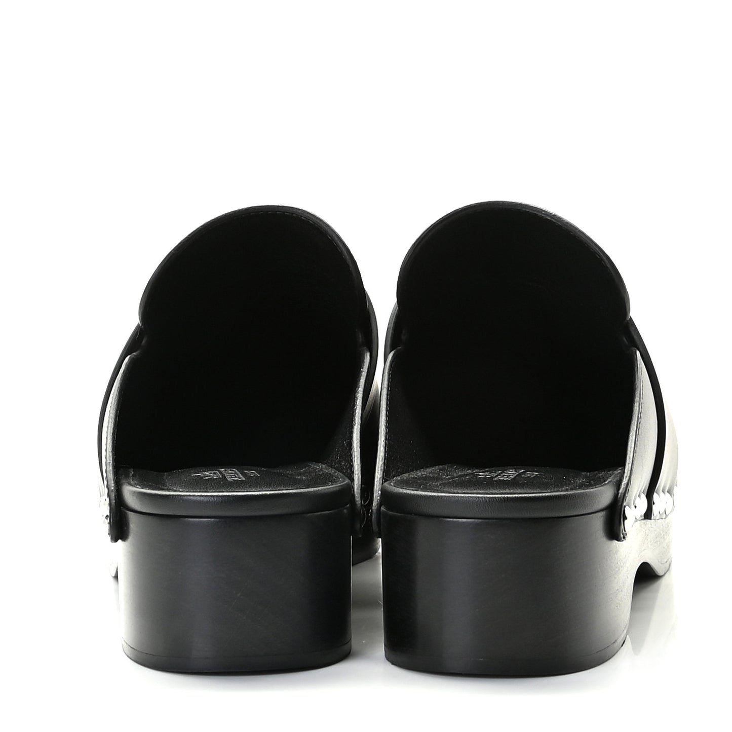 Calfskin Calya Mules 38 Black