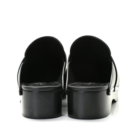 Hermes Calfskin Calya Mules 38 Black 5 of 13