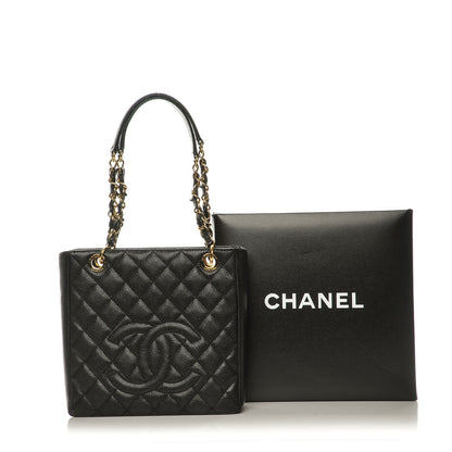 Chanel Caviar Quilted Petit Shopping Tote PST Black 8 of 8
