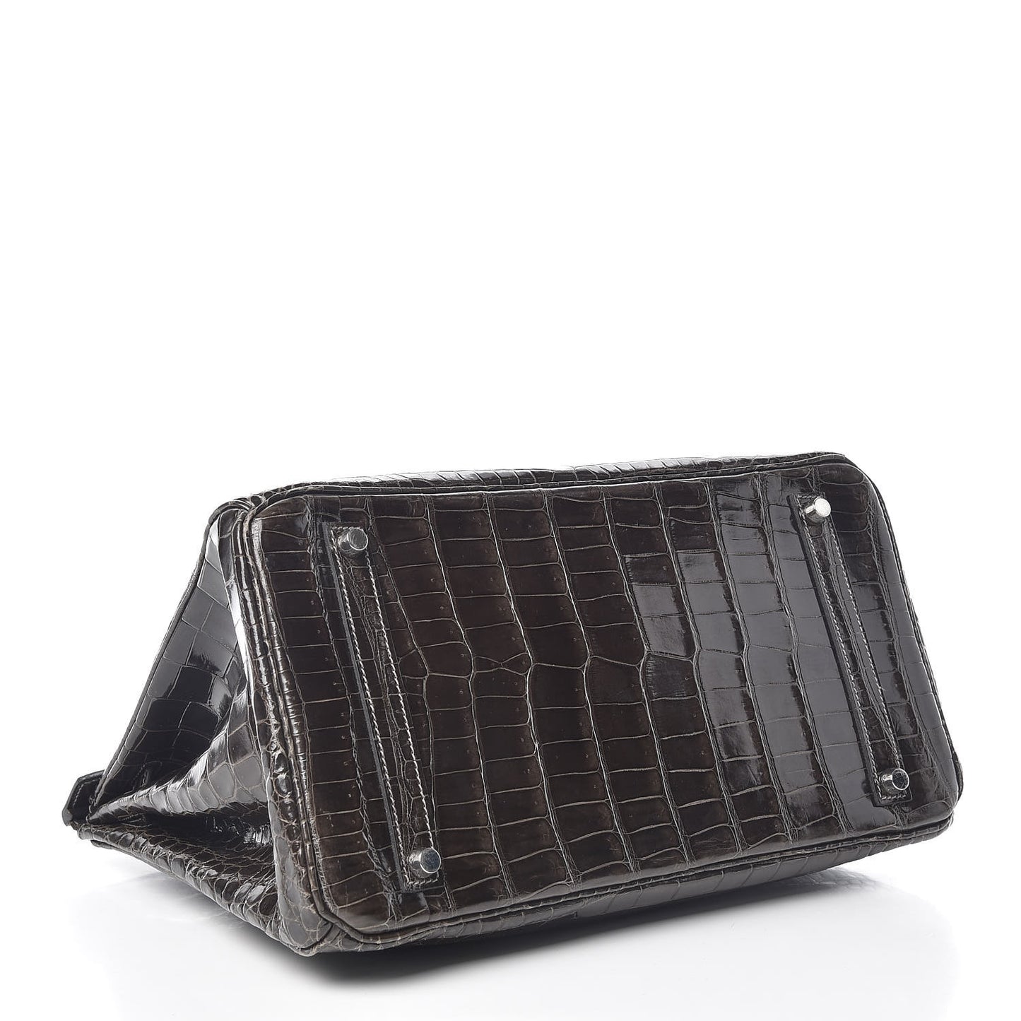 Shiny Porosus Crocodile Birkin 35 Graphite