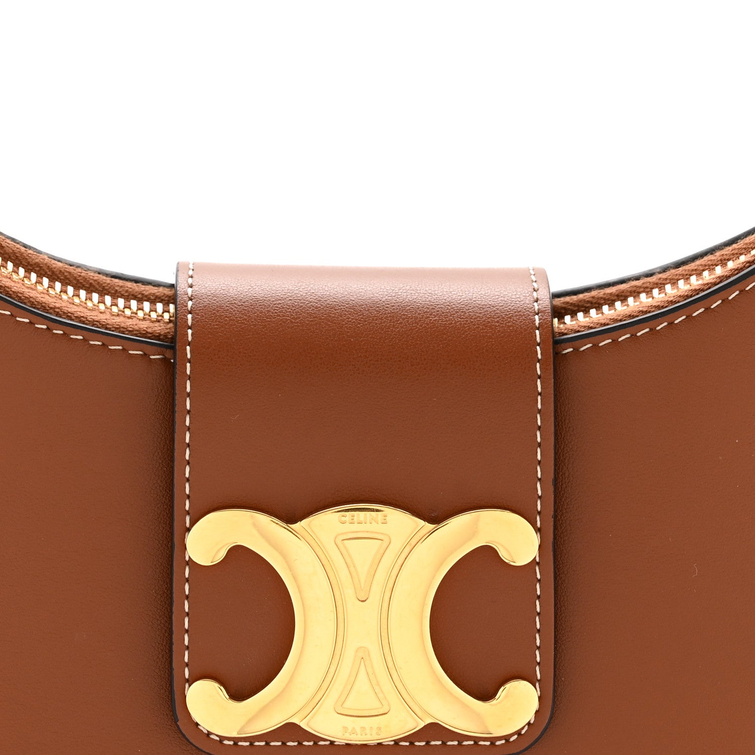 Celine Smooth Calfskin Medium Strap Ava Triomphe Shoulder Bag Tan 9 of 12