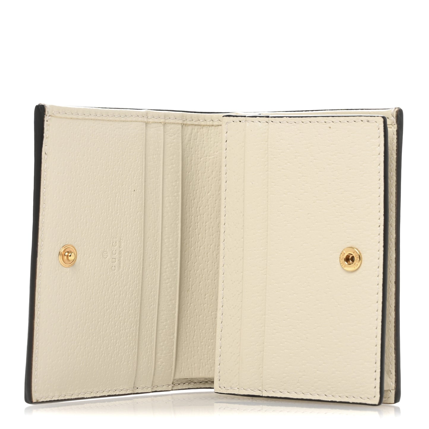 GG Supreme Monogram Textured Dollar Calfskin Web Ophidia Card Case Beige Ebony Mystic White
