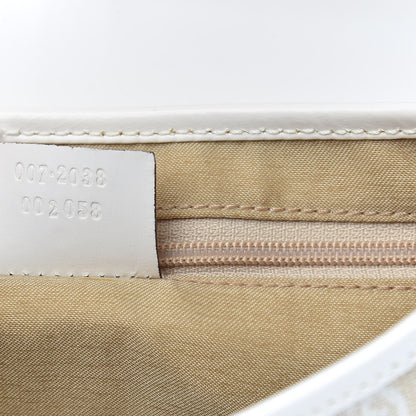 Gucci Monogram Small Jackie O Flap Hobo White 7 of 14
