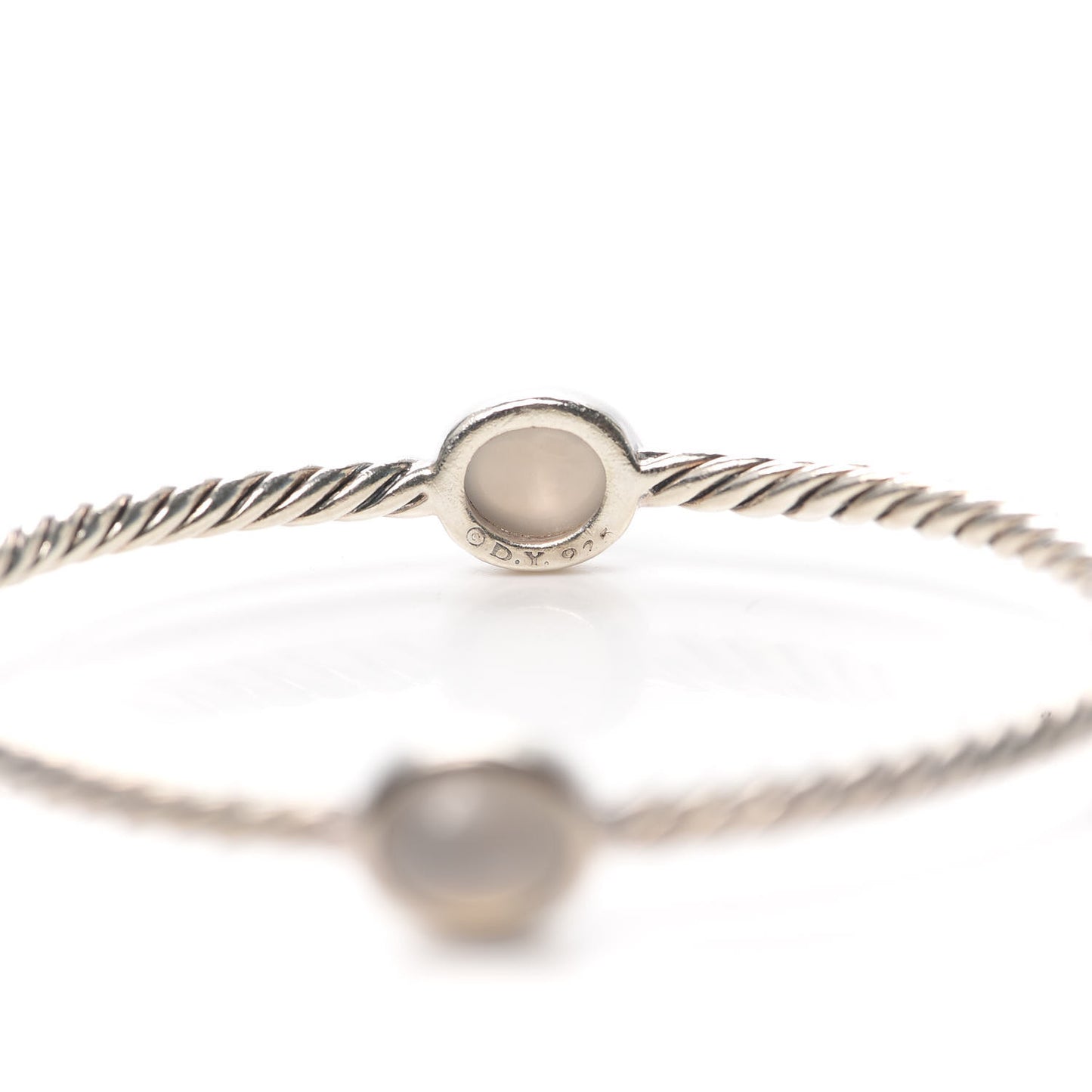 Sterling Silver Moonstone 3mm 4 Station Bangle Bracelet